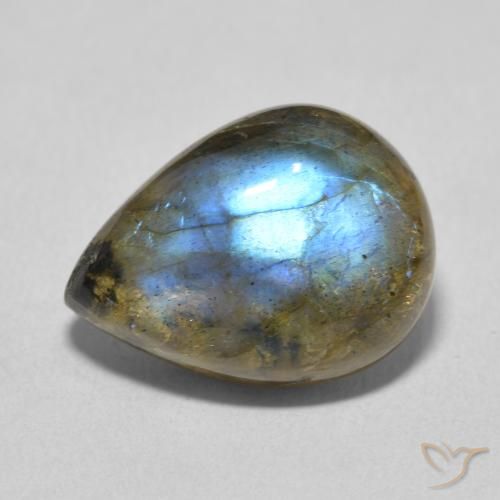 9.44ct 자연스러운 다색 조회 장석, 배 모양, 투명한