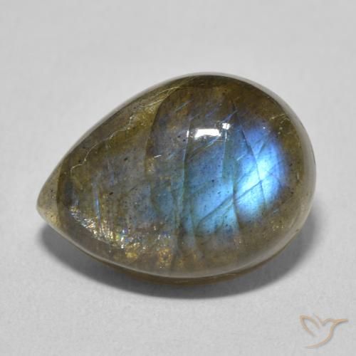 8.87ct 자연스러운 다색 조회 장석, 배 모양, 투명한