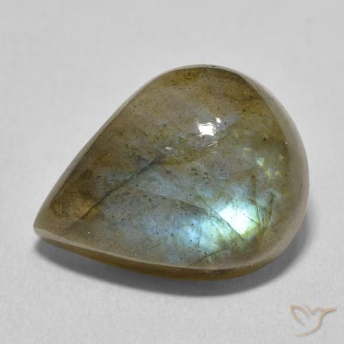 9.59ct 자연스러운 다색 조회 장석, 배 모양, 투명한