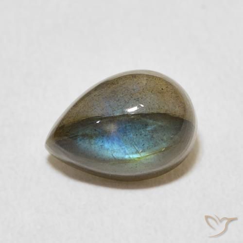 2.84ct 자연스러운 다색 조회 장석, 배 모양, 투명한