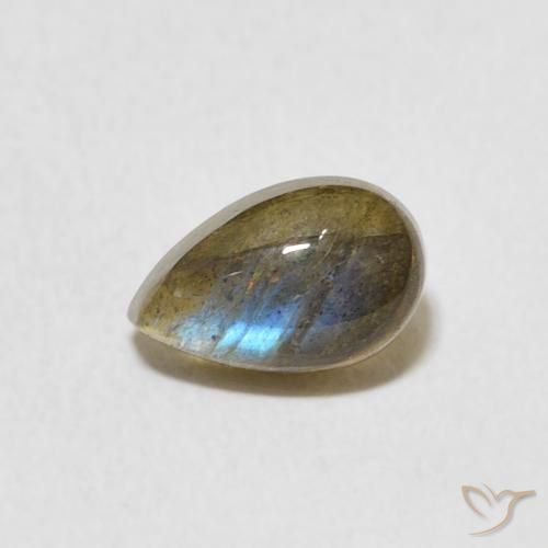 1.12ct 자연스러운 다색 조회 장석, 배 모양, 투명한