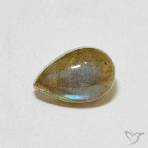 1.66ct 자연스러운 다색 조회 장석, 배 모양, 투명한