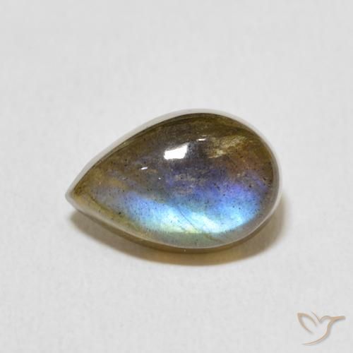 3.49ct 자연스러운 다색 조회 장석, 배 모양, 투명한