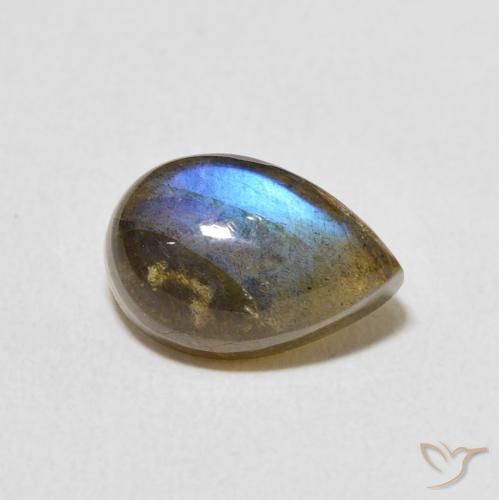 4.00ct 자연스러운 다색 조회 장석, 배 모양, 투명한