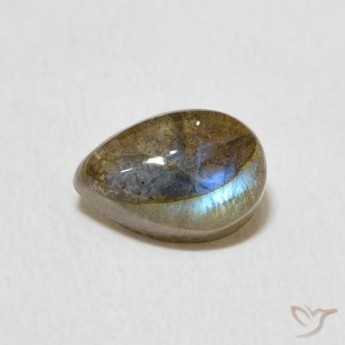 1.87ct 자연스러운 다색 조회 장석, 배 모양, 투명한