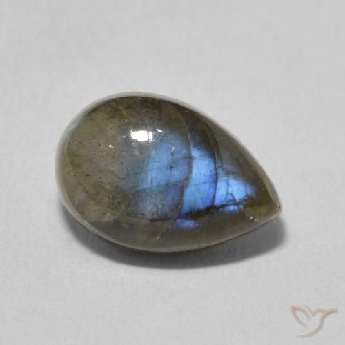 4.10ct 자연스러운 다색 조회 장석, 배 모양, 투명한