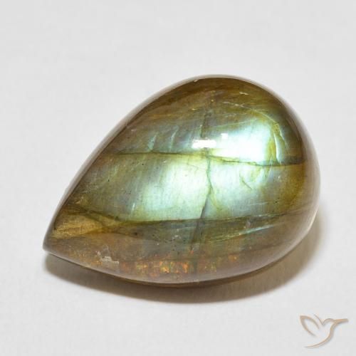 12.52ct 자연스러운 다색 조회 장석, 배 모양, 투명한