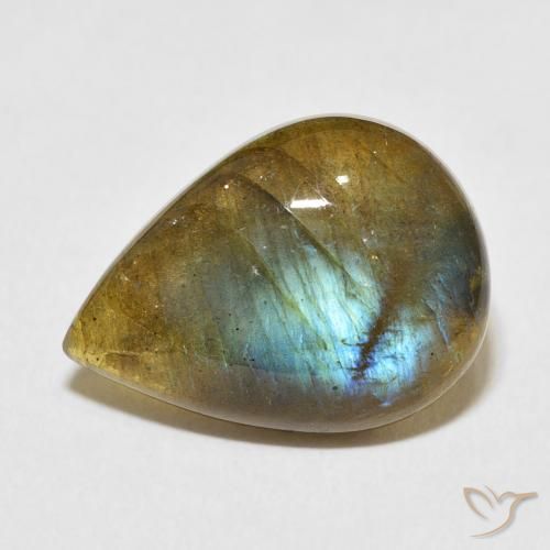8.56ct 자연스러운 다색 조회 장석, 배 모양, 투명한