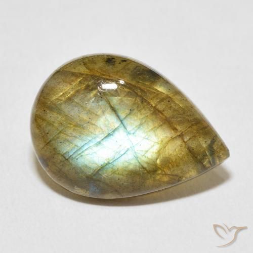 8.73ct 자연스러운 다색 조회 장석, 배 모양, 투명한