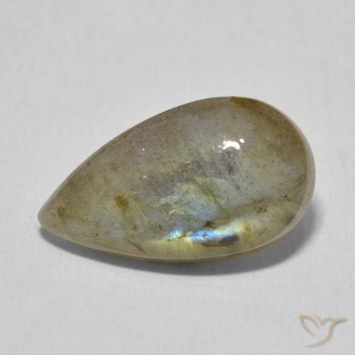 6.59ct 자연스러운 다색 조회 장석, 배 모양, 투명한