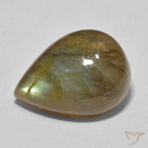 12.00ct 자연스러운 다색 조회 장석, 배 모양, 투명한