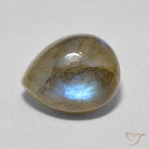 3.86ct 자연스러운 다색 조회 장석, 배 모양, 투명한