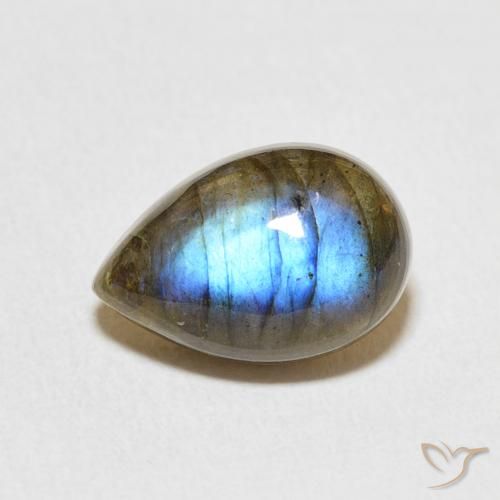 4.07ct 자연스러운 다색 조회 장석, 배 모양, 투명한