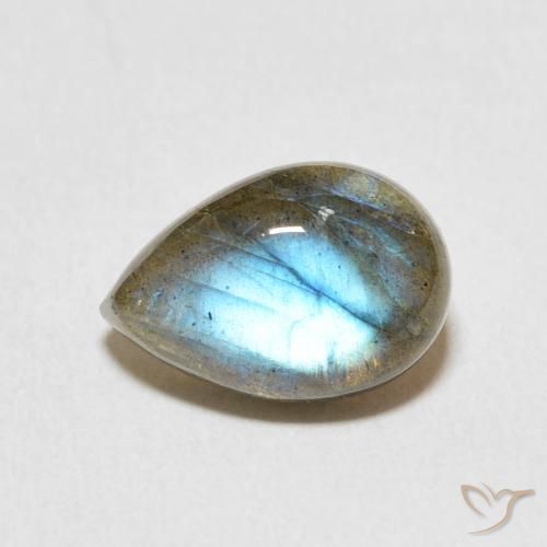 3.93ct 자연스러운 다색 조회 장석, 배 모양, 투명한