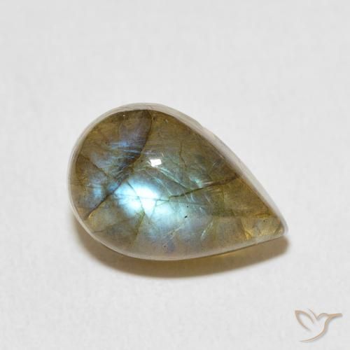 4.17ct 자연스러운 다색 조회 장석, 배 모양, 투명한