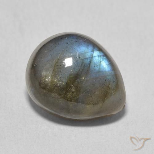 4.10ct 자연스러운 다색 조회 장석, 배 모양, 투명한