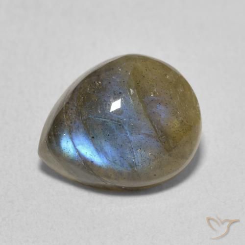 3.48ct 자연스러운 다색 조회 장석, 배 모양, 투명한