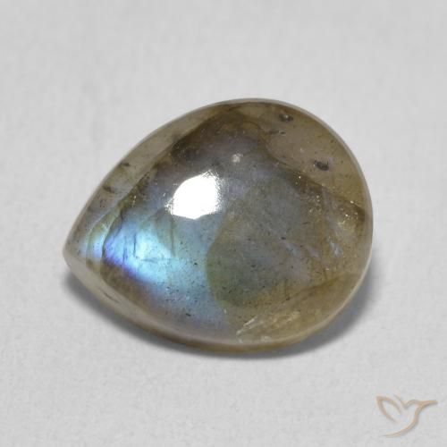 3.40ct 자연스러운 다색 조회 장석, 배 모양, 투명한
