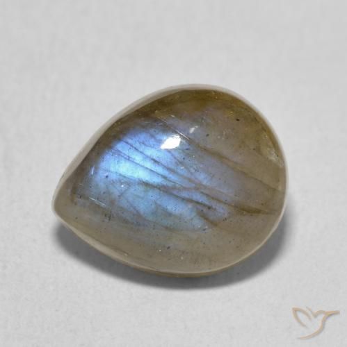 3.66ct 자연스러운 다색 조회 장석, 배 모양, 투명한
