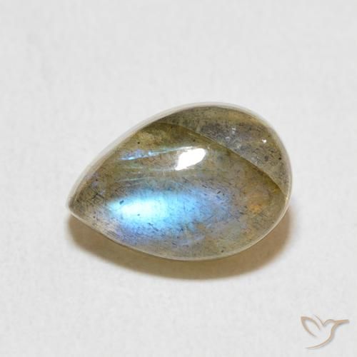2.88ct 자연스러운 다색 조회 장석, 배 모양, 투명한