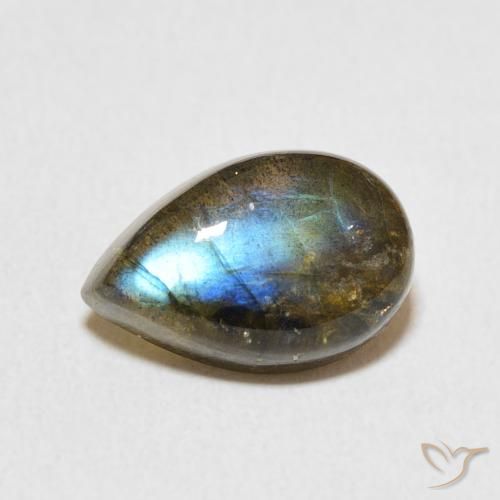 3.51ct 자연스러운 다색 조회 장석, 배 모양, 투명한