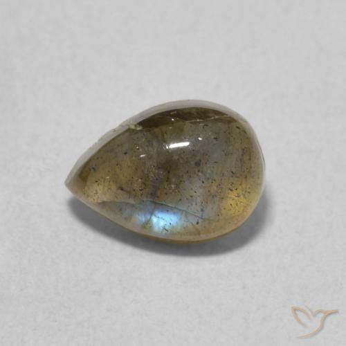 0.87ct 자연스러운 다색 조회 장석, 배 모양, 투명한