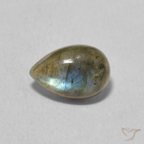 1.58ct 자연스러운 다색 조회 장석, 배 모양, 투명한