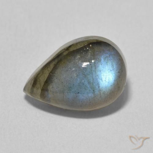 3.90ct 자연스러운 다색 조회 장석, 배 모양, 투명한