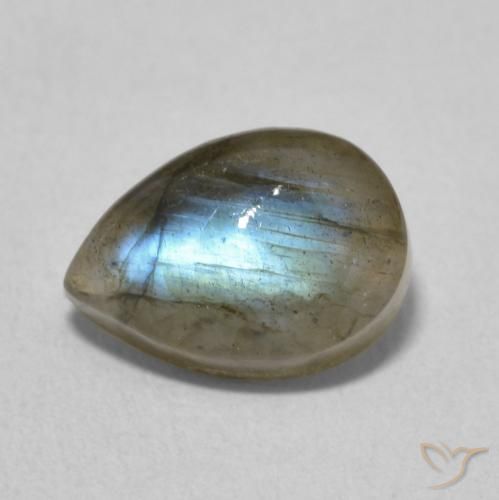 2.55ct 자연스러운 다색 조회 장석, 배 모양, 투명한