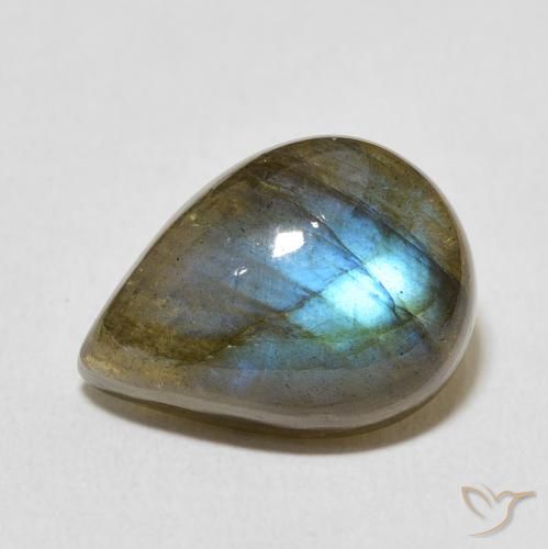 8.66ct 자연스러운 다색 조회 장석, 배 모양, 투명한