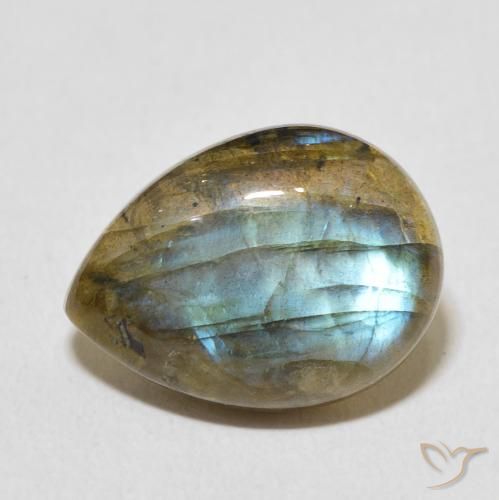 8.07ct 자연스러운 다색 조회 장석, 배 모양, 투명한