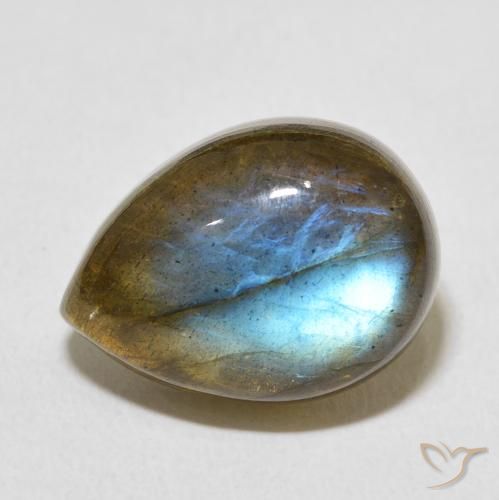 10.10ct 자연스러운 다색 조회 장석, 배 모양, 투명한