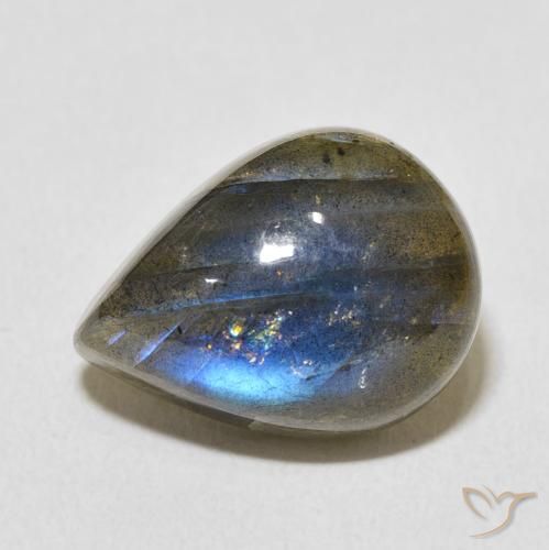 9.64ct 자연스러운 다색 조회 장석, 배 모양, 투명한