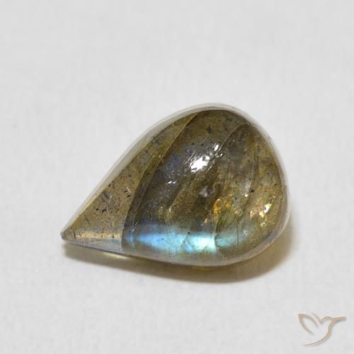 2.67ct 자연스러운 다색 조회 장석, 배 모양, 투명한