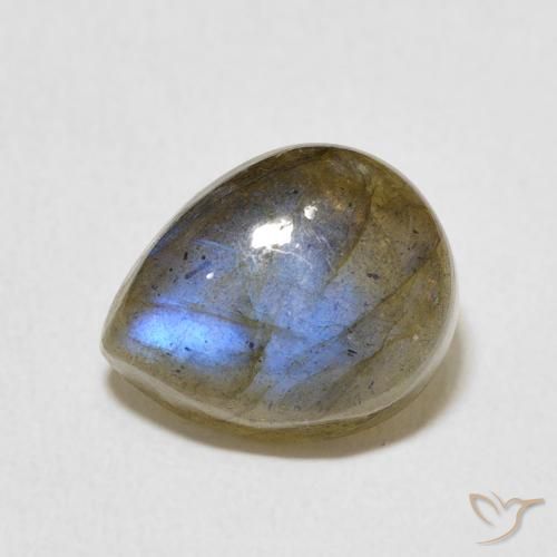 3.87ct 자연스러운 다색 조회 장석, 배 모양, 투명한