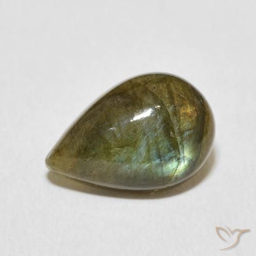 3.62ct 자연스러운 다색 조회 장석, 배 모양, 투명한