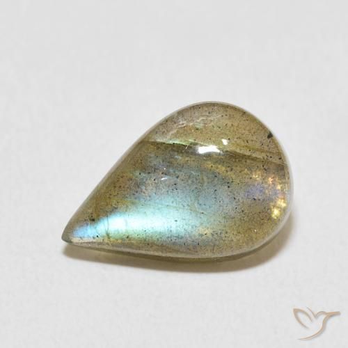 3.57ct 자연스러운 다색 조회 장석, 배 모양, 투명한