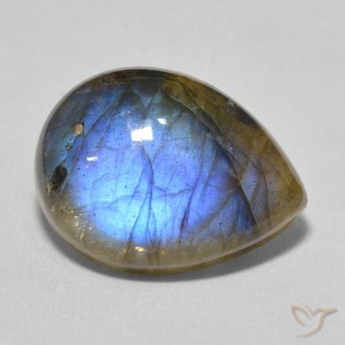 8.26ct 자연스러운 다색 조회 장석, 배 모양, 투명한