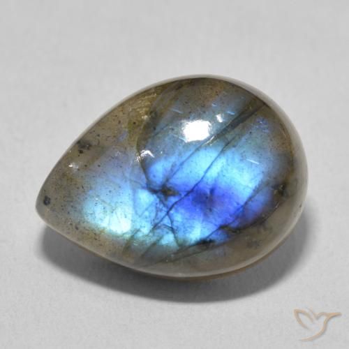 10.74ct 자연스러운 다색 조회 장석, 배 모양, 투명한