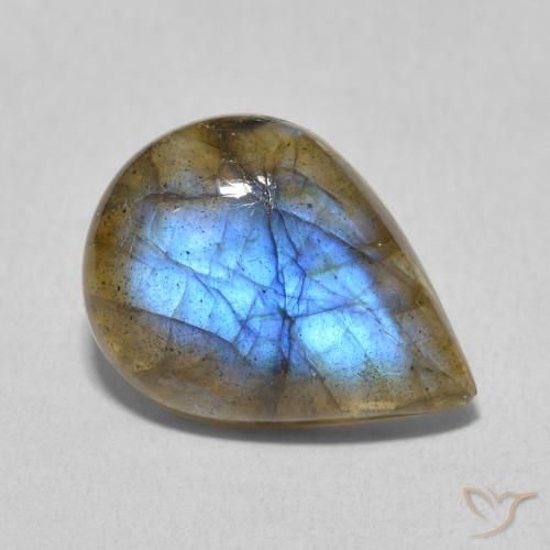 6.23ct 자연스러운 다색 조회 장석, 배 모양, 투명한