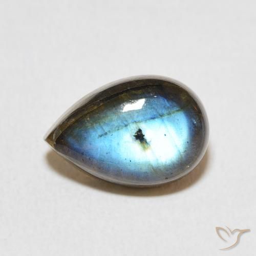 3.95ct 자연스러운 다색 조회 장석, 배 모양, 투명한