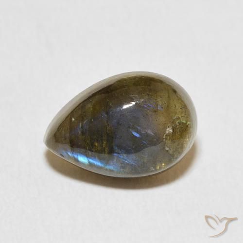 3.92ct 자연스러운 다색 조회 장석, 배 모양, 투명한