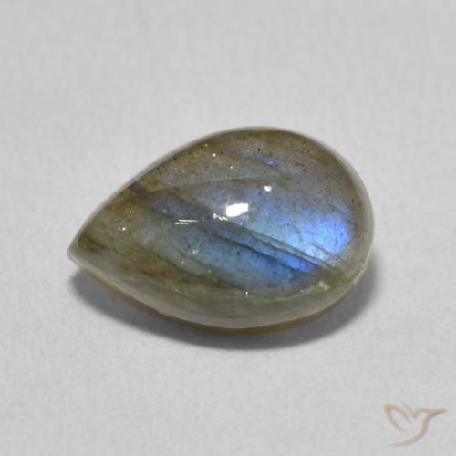 3.89ct 자연스러운 다색 조회 장석, 배 모양, 투명한