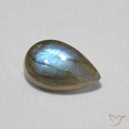 1.04ct 자연스러운 다색 조회 장석, 배 모양, 투명한