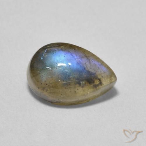 1.69ct 자연스러운 다색 조회 장석, 배 모양, 투명한