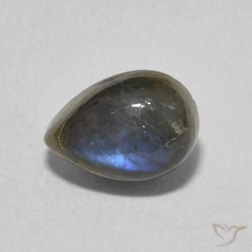 1.86ct 자연스러운 다색 조회 장석, 배 모양, 투명한