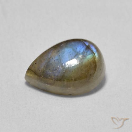1.66ct 자연스러운 다색 조회 장석, 배 모양, 투명한