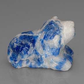 66.94캐럿 천연 로열 블루 라피스 라줄리, 멋진 모양, 28.9×19.8 mm, 불투명체