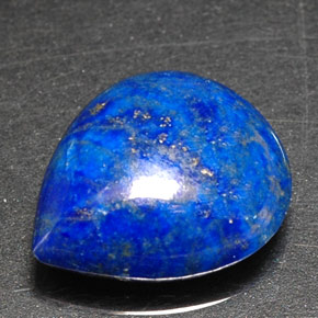 5.96캐럿 천연 로열 블루 라피스 라줄리, 배 모양, 13.7×11.7 mm, 불투명체