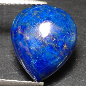5.96캐럿 천연 로열 블루 라피스 라줄리, 배 모양, 13.7×11.7 mm, 불투명체